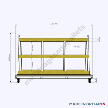 Measurements of A Frame Glass Stillage (Crane Lifting)